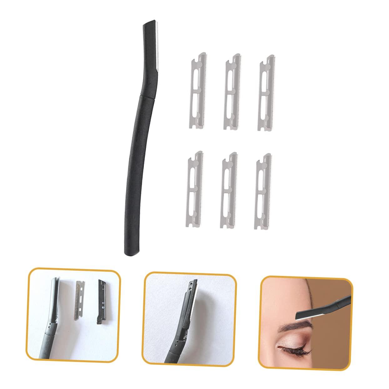 MUSISALY MUSISALY Men's Eyebrow Trimmer Lightweight with 6 Replacement Blades Black for Travel Home Use