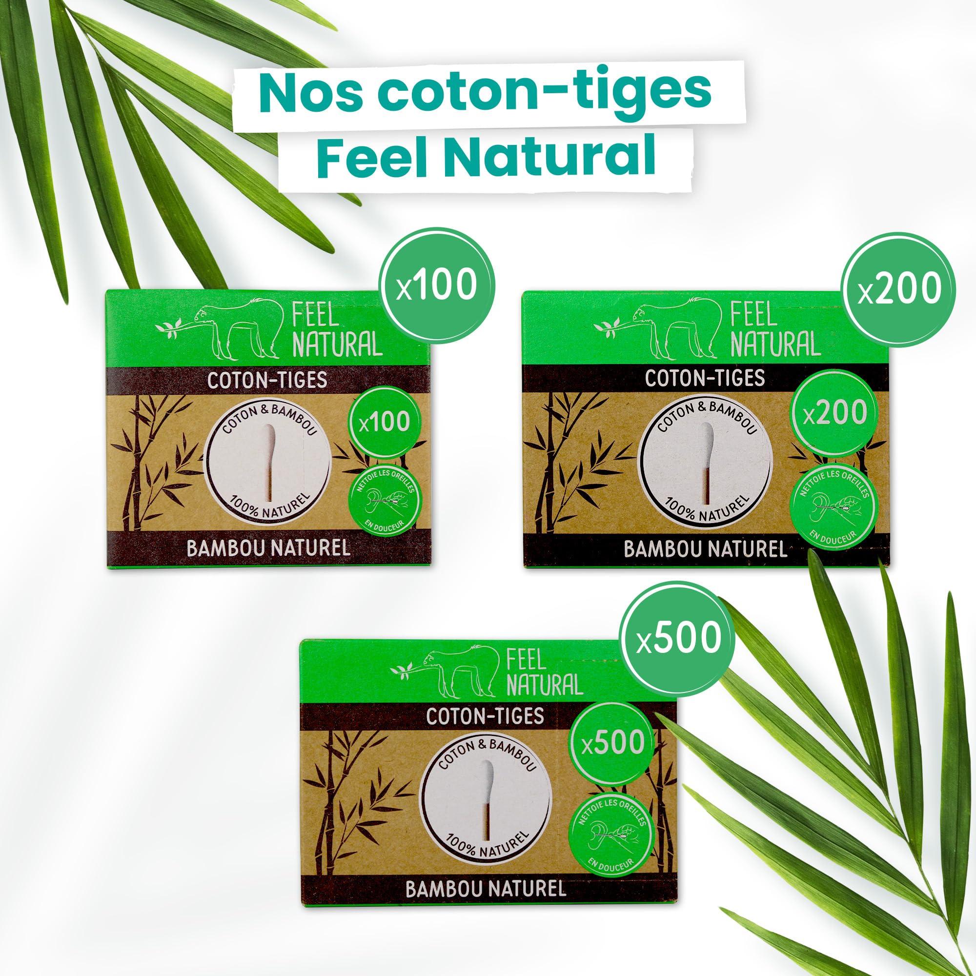 FEEL NATURAL Box of 200 Feel Natural Bamboo Cotton Buds White