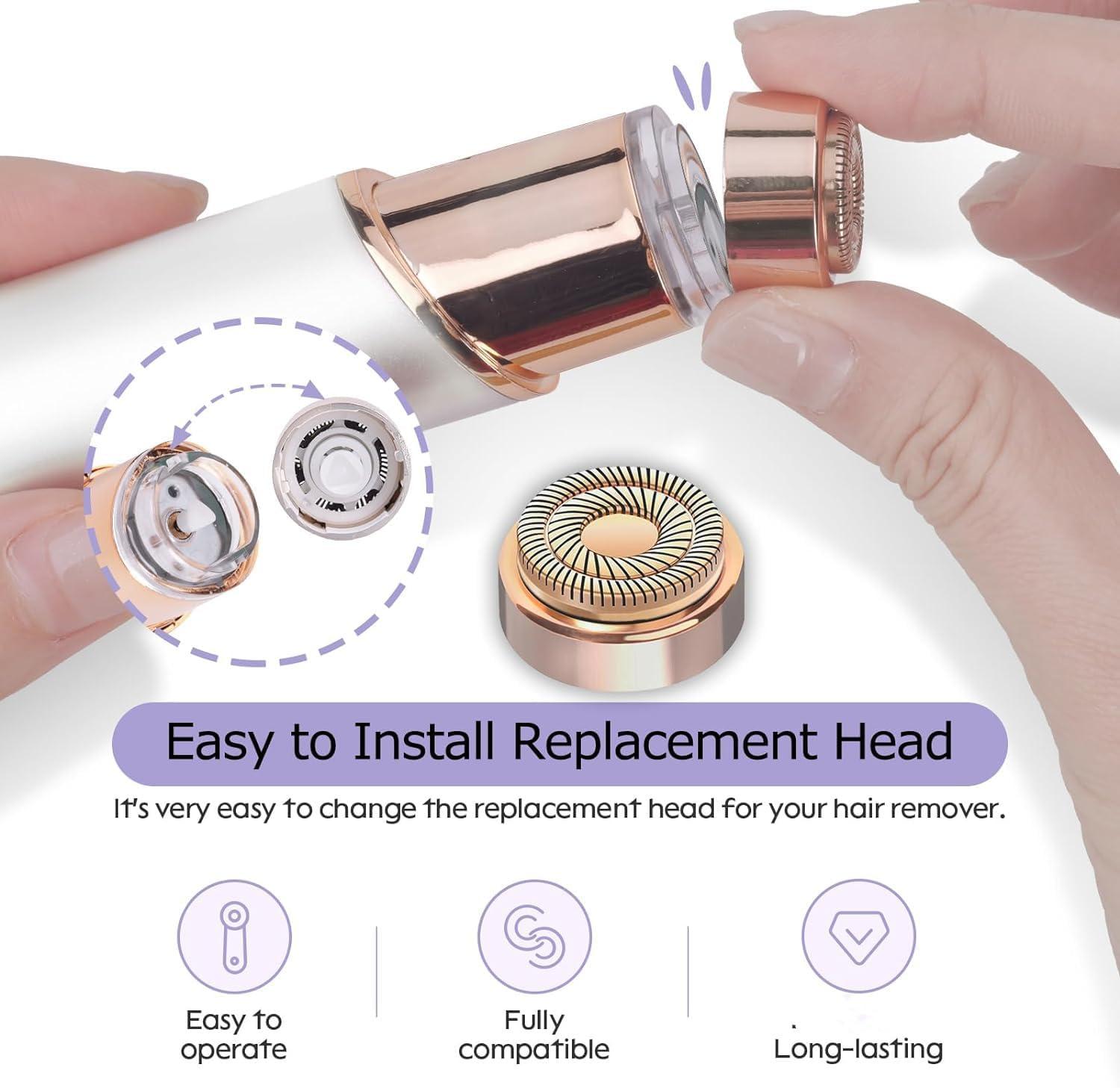 Midnt Gen 2 Replacement Heads for Flawless Facial Hair Remover, Shaver Pro Replacement Blades Heads Compatible with Finishing Touch Flawless Hair Removal for Woman Face,As Seen on TV.(6 Pack)