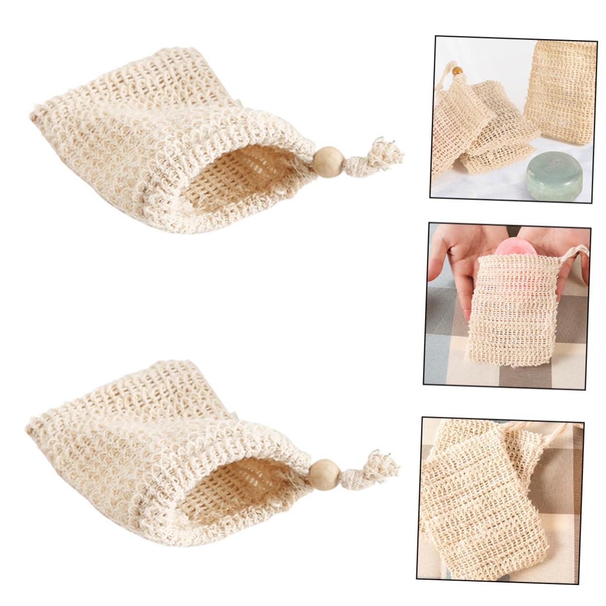 Gogogmee Gogogmee 4pcs Handmade Soap Bag Bar Soap Liquid Soap Travel Soap Dish with Lid Soap Dishes for Bathroom Soap Making Kit Soap Bar Container Cup Foam Soap Face Cleaning Net Cotton Linen White