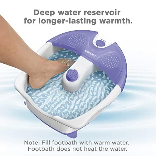 Conair Conair Soothing Pedicure Foot Spa Bath with Soothing Vibration Massage, Deep Basin Relaxing Foot Massager with Jets, Purple/White
