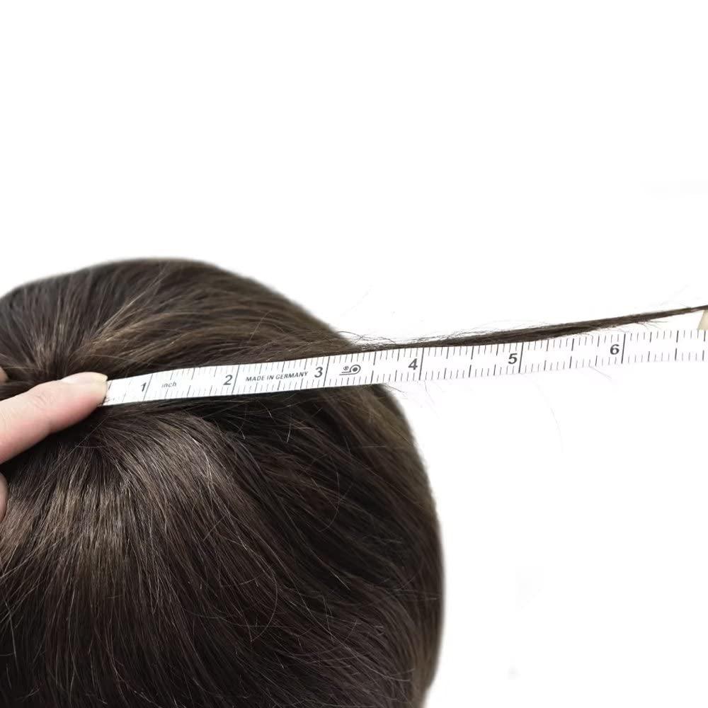 SINGA HAIR Mens Toupee Wigs Hair System for Men Human Hair Piece Replacement Natural Hairline Toupee for Men French Lace Front Mens Hair Unit 7\'\'X9\'\' #1B50 Off Black+50% Gray 80% Light Density