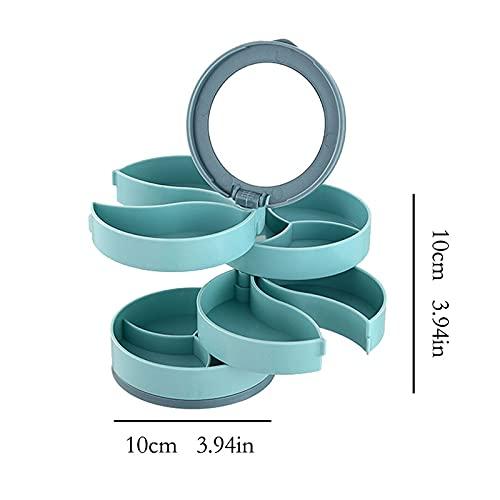 BinOxy BinOxy Makeup Organizer Dressing Table With Lid Jewelry Box Multi-layer Rotating Desktop Storage Box With Mirror Cosmetic Storage Box Makeup Storage Shelf