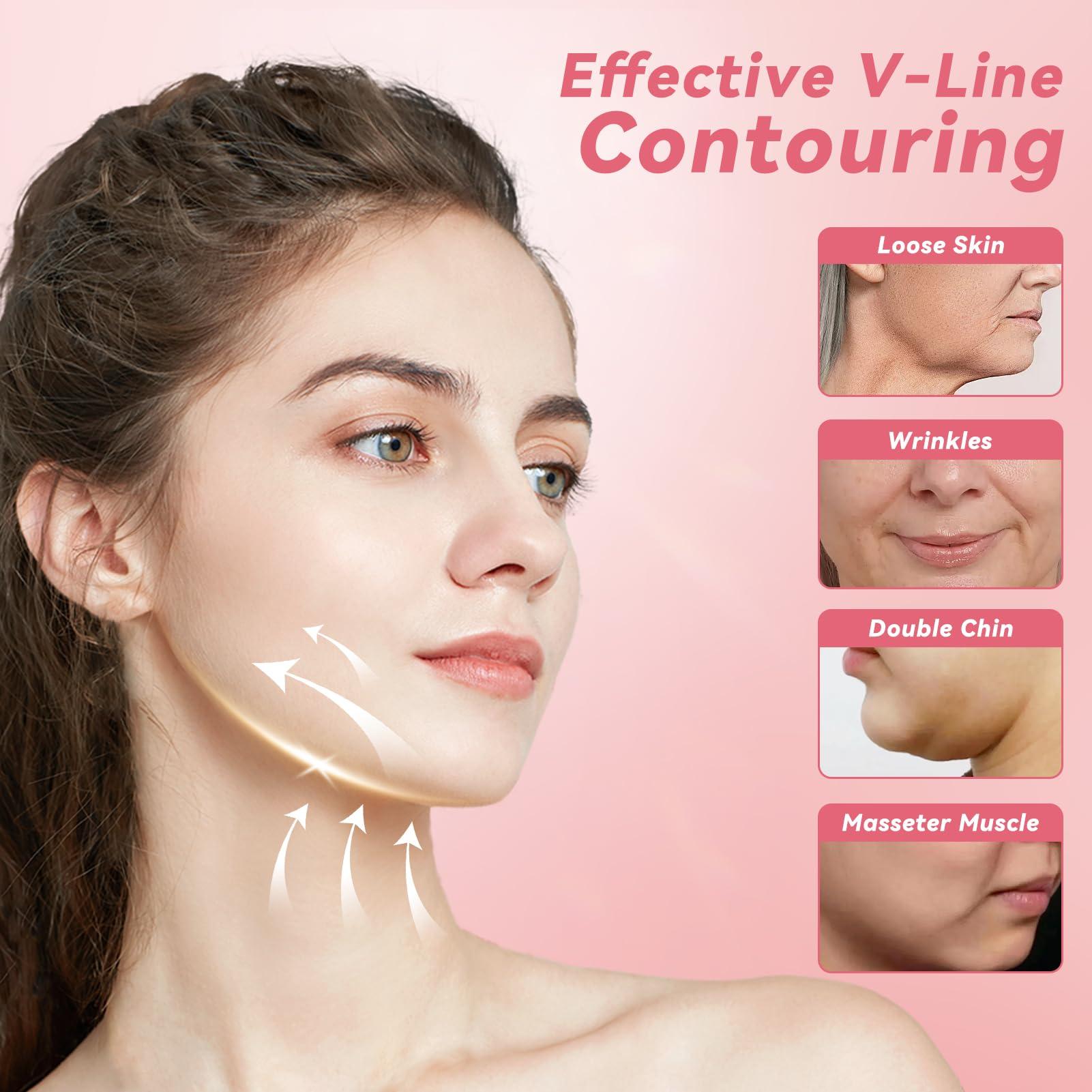 MEILIZhang Chin Strap for Double Chin for Women, Double Chin Strap Face Slimming V Line Lifting Mask, Face Slimming Strap, Double Chin Reducer Eliminator Face Shaper, Jawline Shaper Chin Up Mask