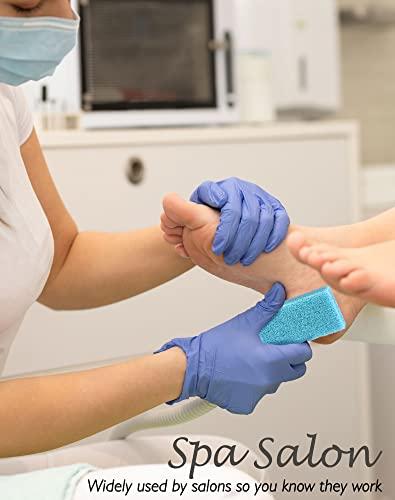 MARYTON Maryton Disposable Foot Scrubber Pumice Pads, Pedicure Pumice Stone Dead Skin Callus Remover for Feet, 40Pcs (Blue Medium Coarse)