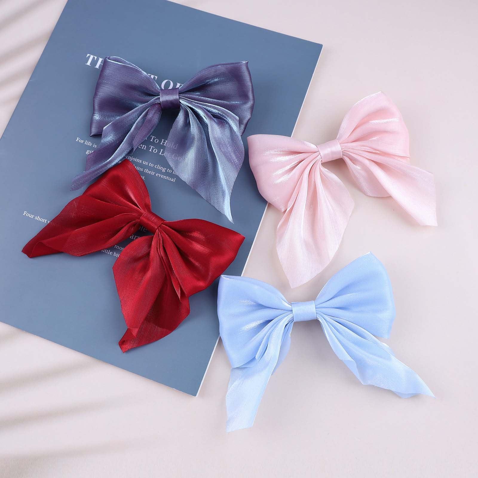 Erimberate Erimberate Bohemian Purple Bow Hair Clips Bow Tie Hair Barrettes Purple Bow Hair Clip Barrette Large Bow Hair Clip Bow Headpiece Hair Accessories for Women and Girls
