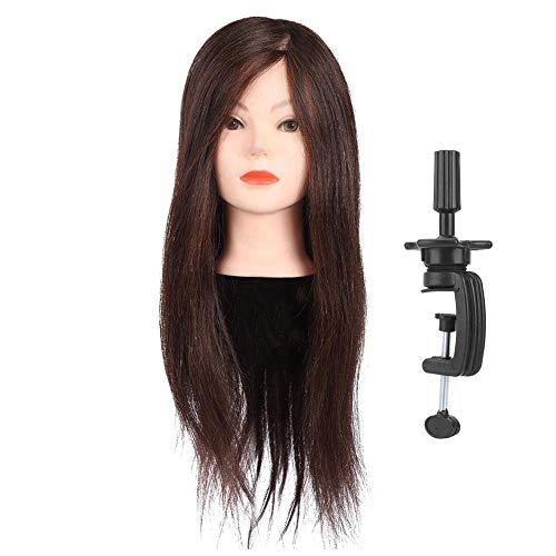 Focket Manikin Head Hair Practice Hair Doll,20Inch Human Hair Dummy Doll Head Human Hair Hairdressing Training Head Model For Hairdresser, Hair Stylist,Barber Shop Practice Hair Cutting