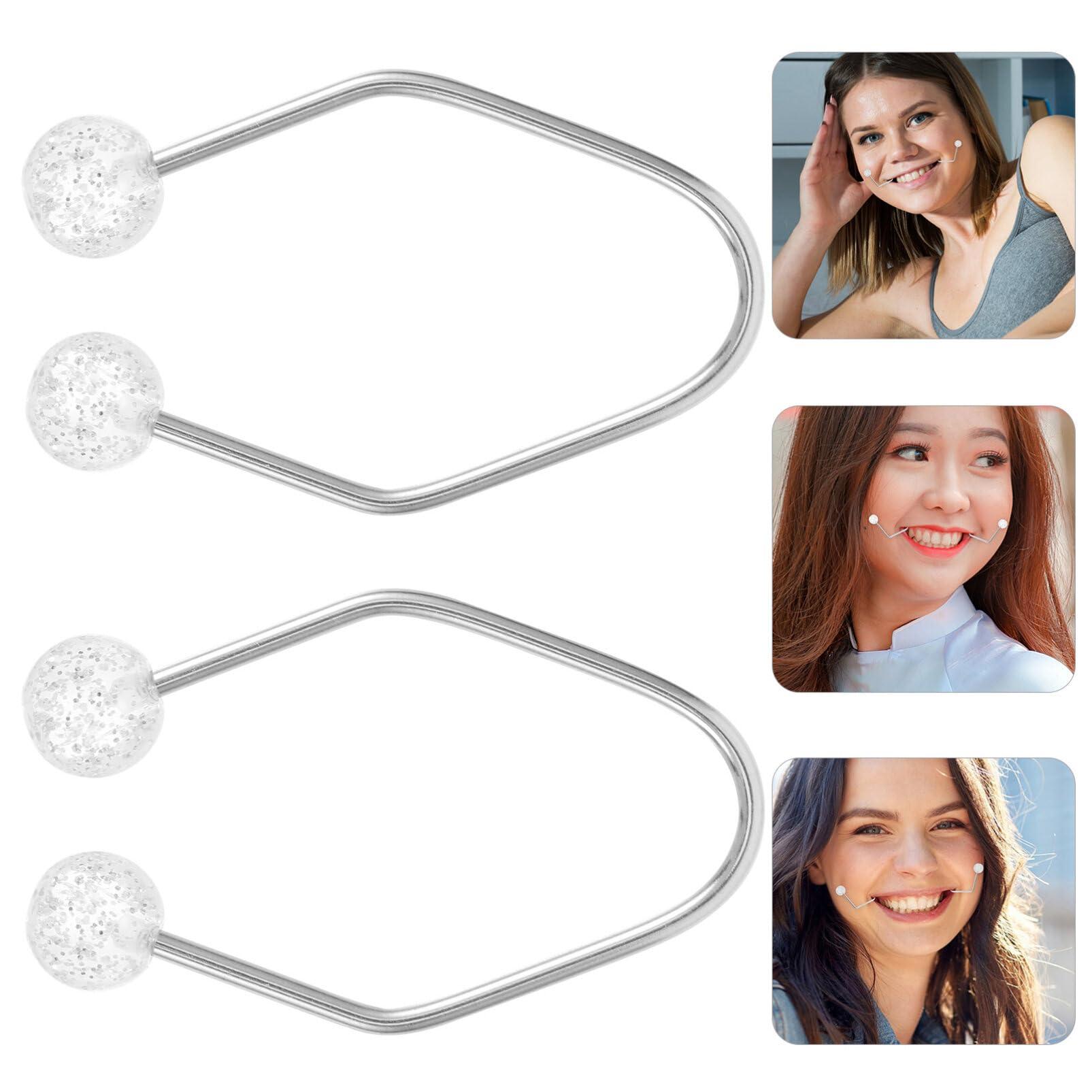 NOLITOY NOLITOY 2pcs Dimple Makers Dimple Trainer For The Face Mask Maker Smile Trainer Facial Exerciser Easy to Wear and Develop Natural Dimples Beauty Tools White