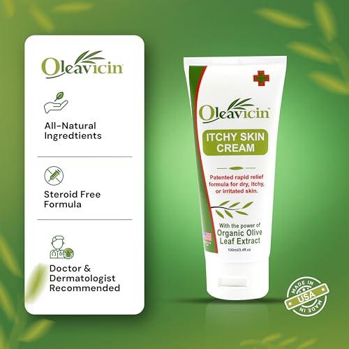 Oleavicin Oleavicin Extra Strength Anti Itch Cream for Dry Skin Relief - Anti Fungal Lotion for Itchy Skin - Fast Acting Anti Itch Cream for Lasting Itch Relief