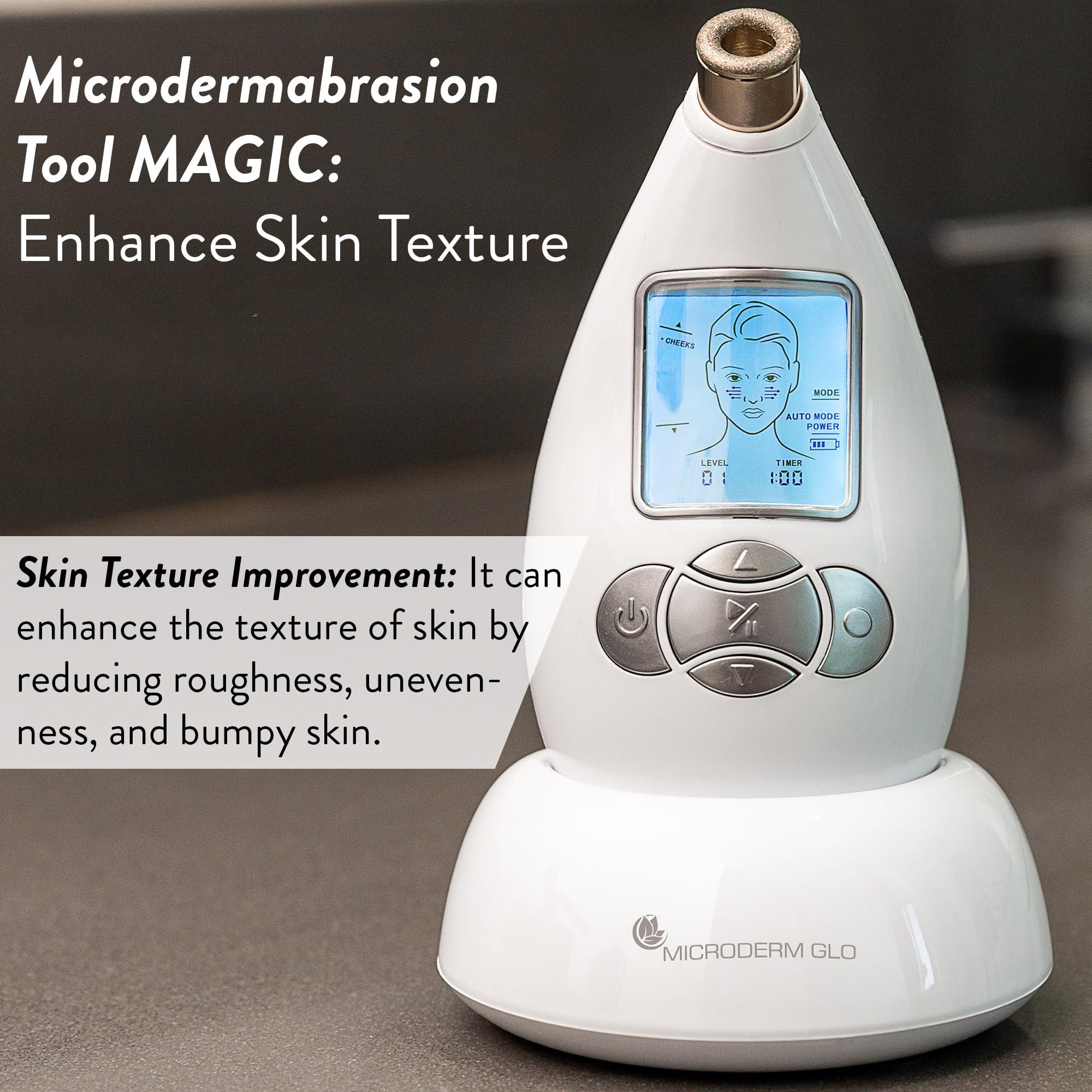 Microderm GLO Microderm GLO Diamond Microdermabrasion Machine - Best Gift for Women - Dermabrasion & Anti Aging Wrinkle Skincare - Home Facial Treatment System - Blackhead Remover & Exfoliator for Acne Scars