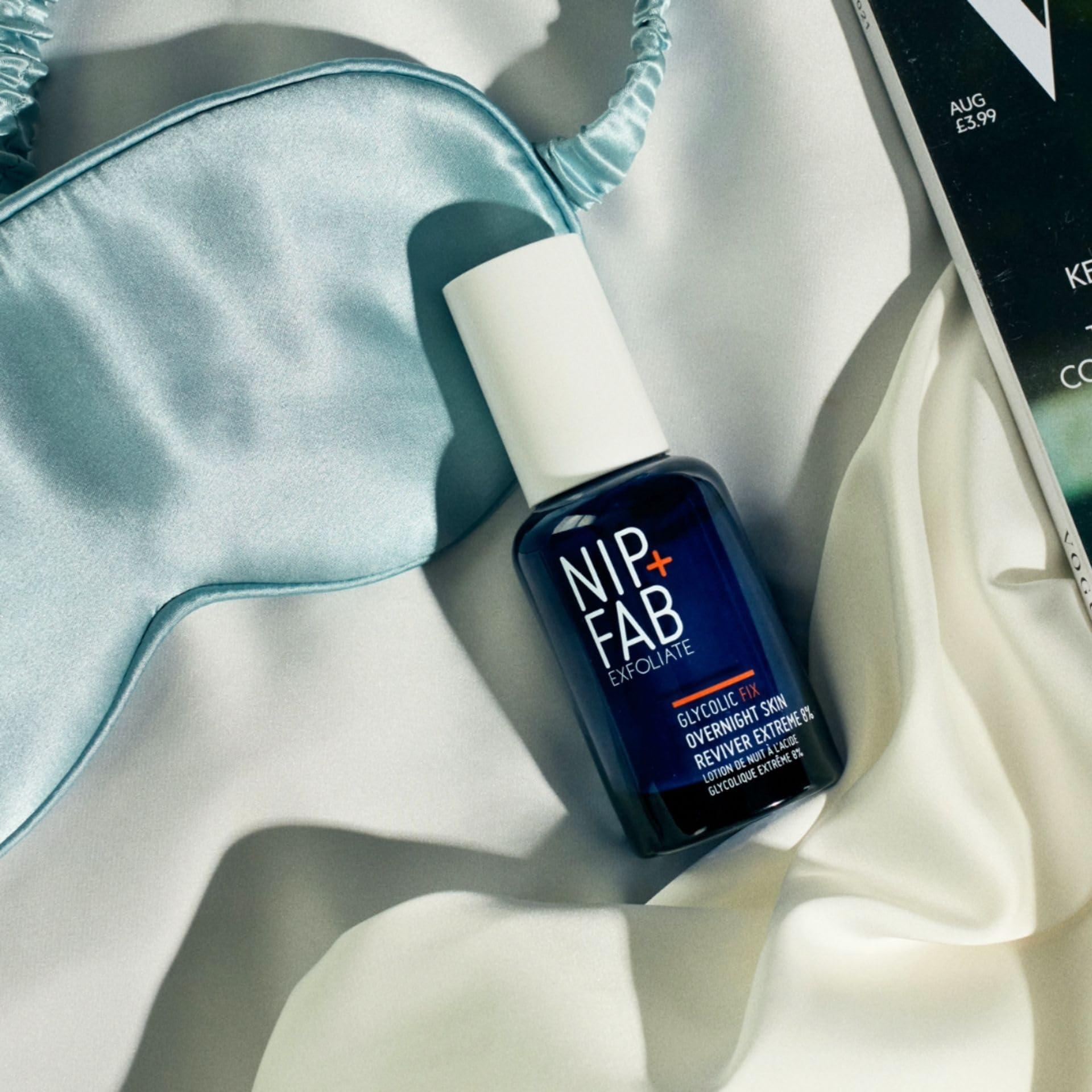 Nip+Fab Nip+Fab Glycolic Fix Overnight Skin Reviver Extreme 8%, 1.52 fl oz, Face Skin Exfoliant with Lactic Acid and Special Formula to Soften, Hydrate and Regenerate