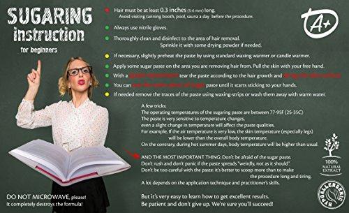 Sugaring Factory Sugaring Paste Luxury Pro Waxing Kit - Super Soft Organic Sugar Wax for Strips & Facial Hair - Made in USA, 43 oz - For Women and Men