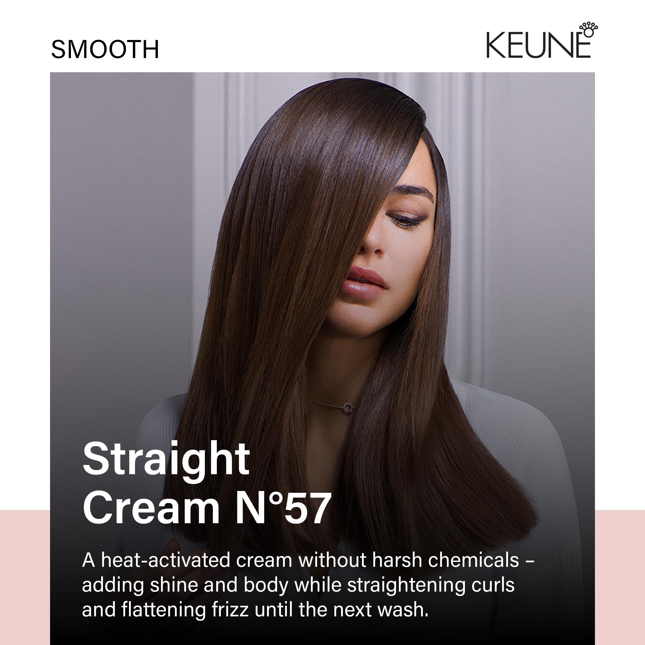 KEUNE Keune Style Straight Cream, Heat-Activated & Anti-Frizz Cream for Smooth Hair, 6.8 Fl Oz