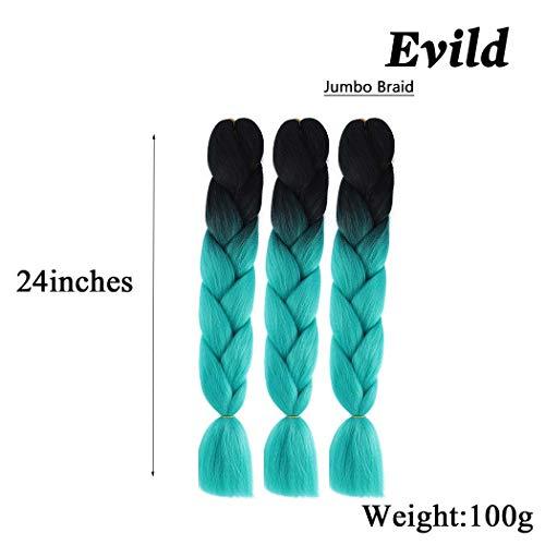 EVILD Evild Crochet Jumbo Braiding Synthetic Box Twist Braids Hair Extensions Kanekalon Twist Braiding Hair for Women and Girls(Pack of 3) (B14)