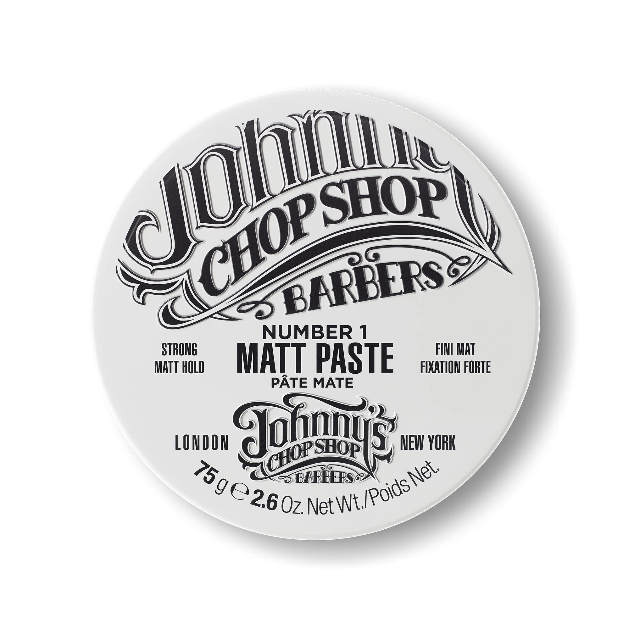 Johnny's Chop Shop JOHNNYS CHOP SHOP #1 Men's Hair Styling Matte Paste Pro-Quality Strong Hold, Lasting Texture, Natural Look Soybean Oil Protection & Hydration 2.6 oz
