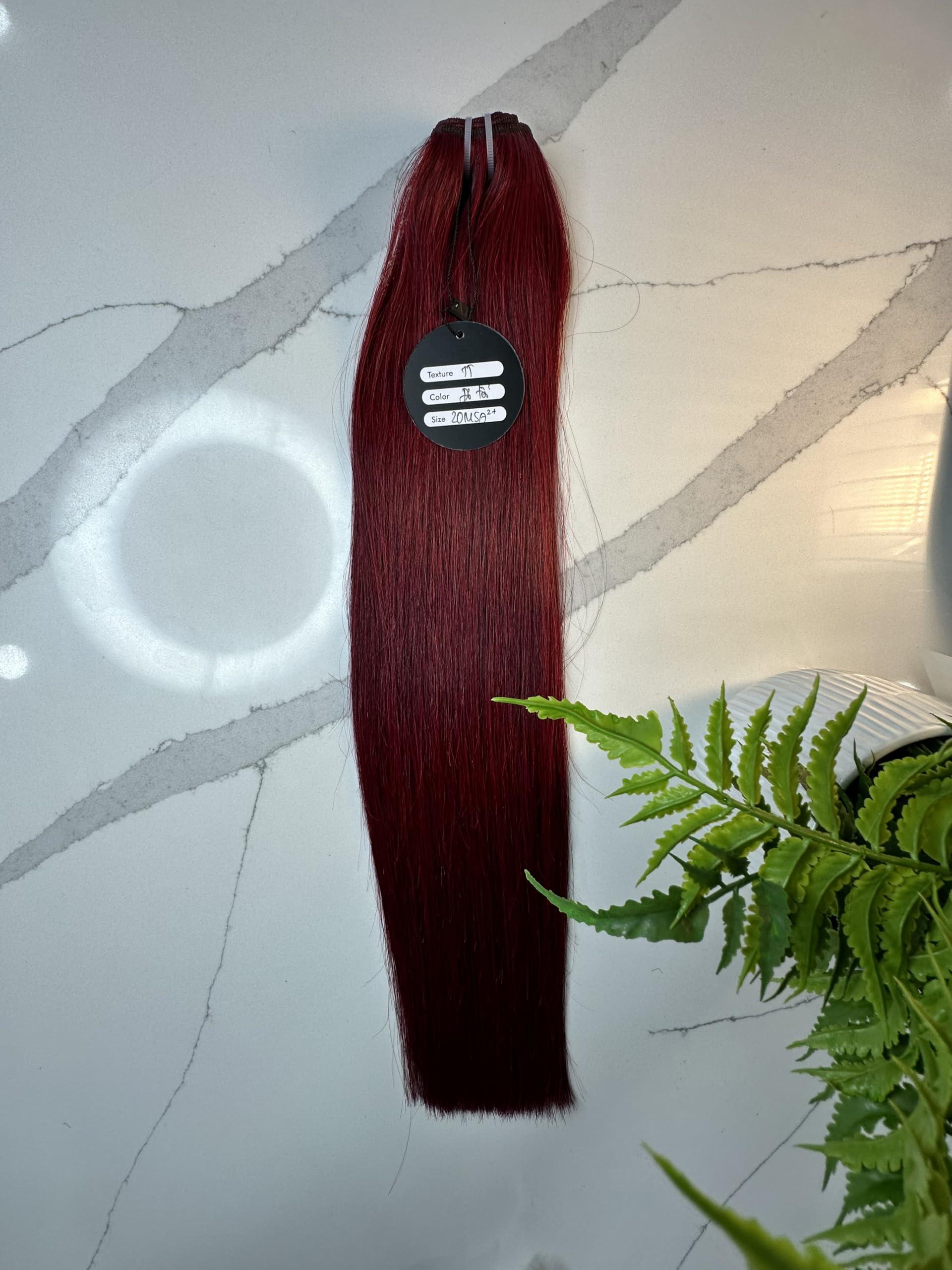 First Class Hair Extensions First Class Hair Extensions, red wine color, straight, sewing, 100% human hair. (20)