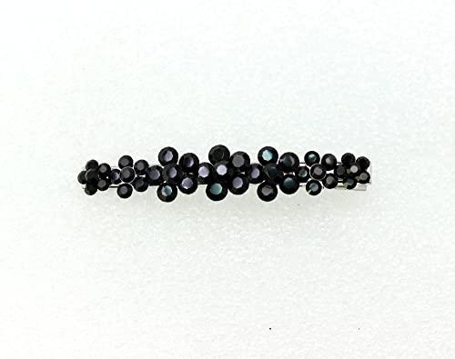 Faship Faship Gorgeous Black Crystal Floral Small Alligator Hair Clip