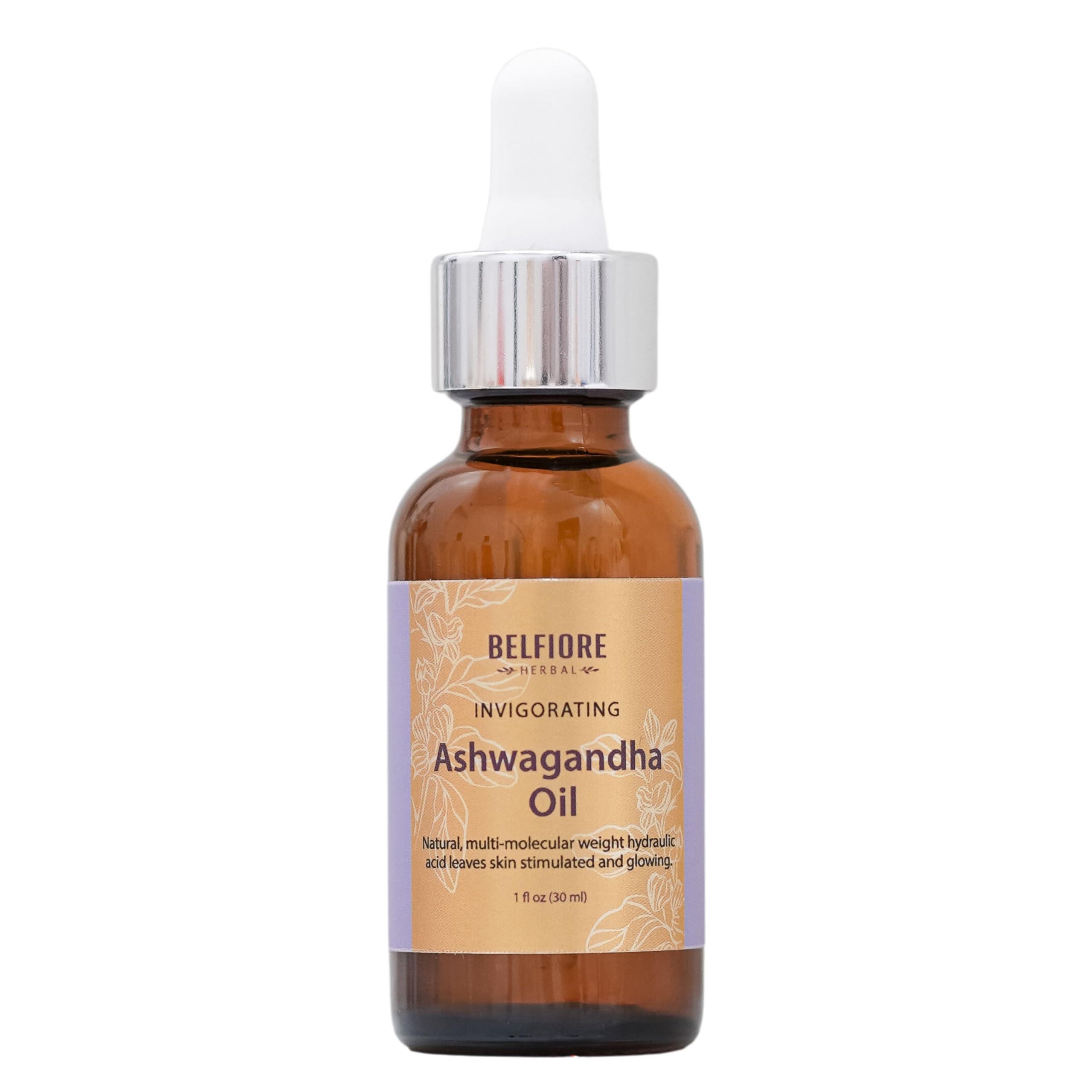 Belfiore Herbal Belfiore Herbal Ashwagandha 100% Pure Natural Organic Oil, Immune Support, Healthy Skin, Collagen Boosting Anti Wrinkle, Vegan non-GMO, 1 ounce