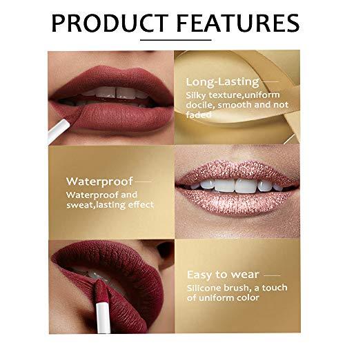 Coosa Beauty Glitter Shimmer Liquid Lipstick Set 12 Colors Shinning and Long Lasting Waterproof Colourful Lip Gloss Set (12 PCS )
