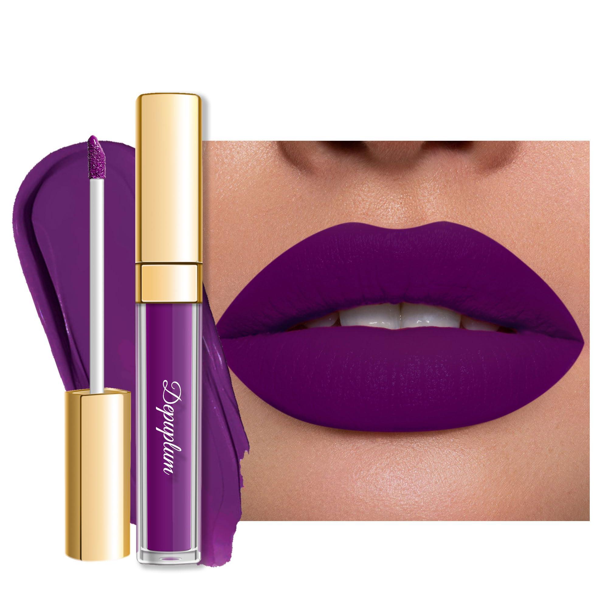 DE\'MUMU DE\'MUMU Purple Lipstick Matte for Women, SuperStay Long Lasting Lipstick Smudge Proof No Transfer Liquid Lipsticks, Cruelty Free Lip Makeup (DM22 Purple Crystal)