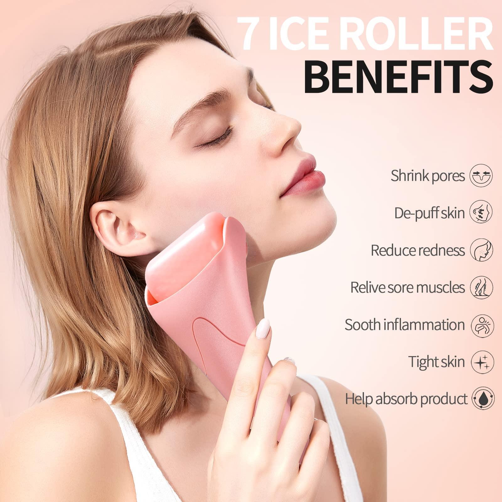 Teenitor Teenitor Pink Ice Roller for Face, Ice Face Roller, Eye Roller for Puffy Eyes, Facial Roller Spa Self Care Tools for Women