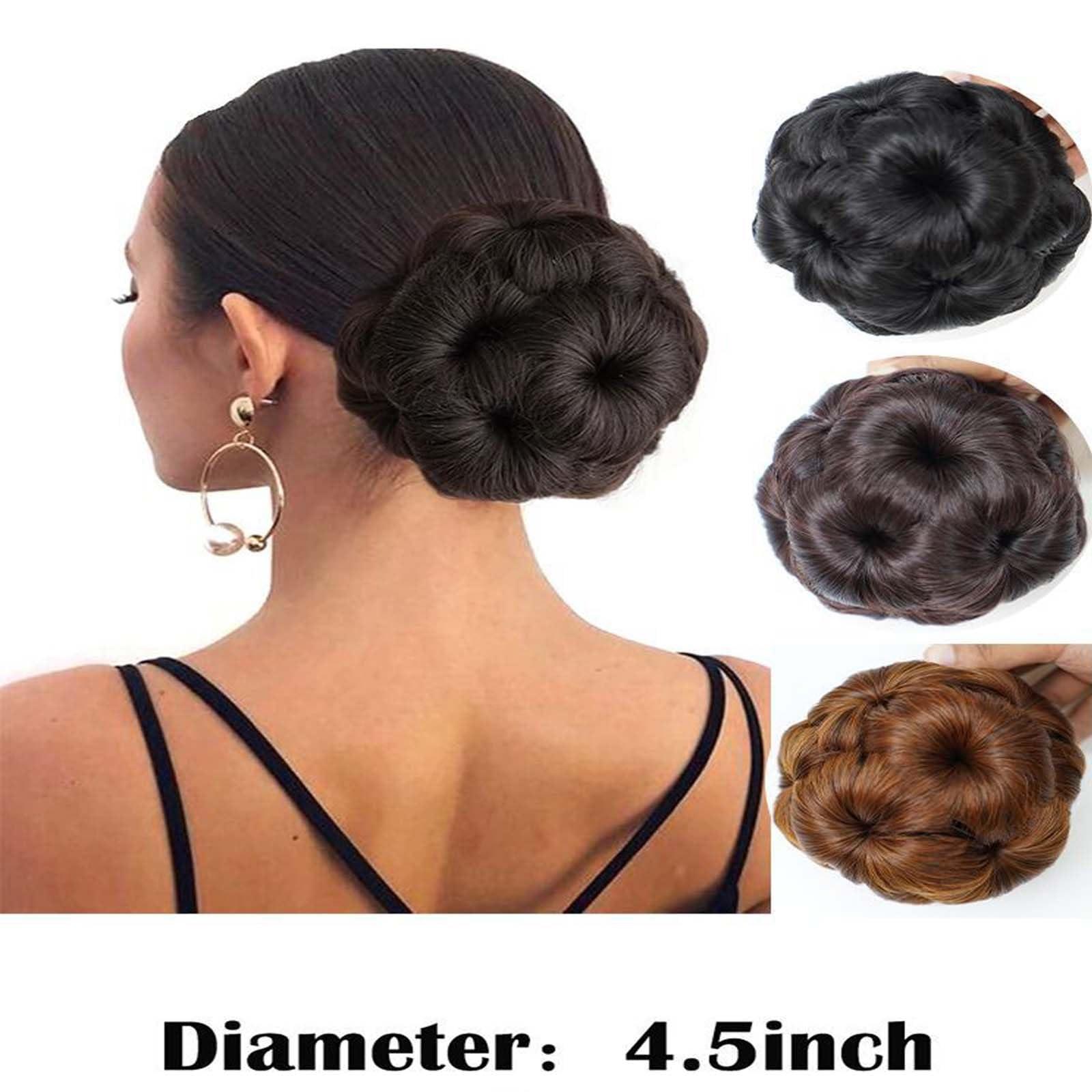 WUODHTW WUODHTW 2PcsClaw Clip Messy Bun Hair Piece Hair Buns Ash Blonde Curly Wavy Hairpieces Wedding Party Headwear Women\'s wig