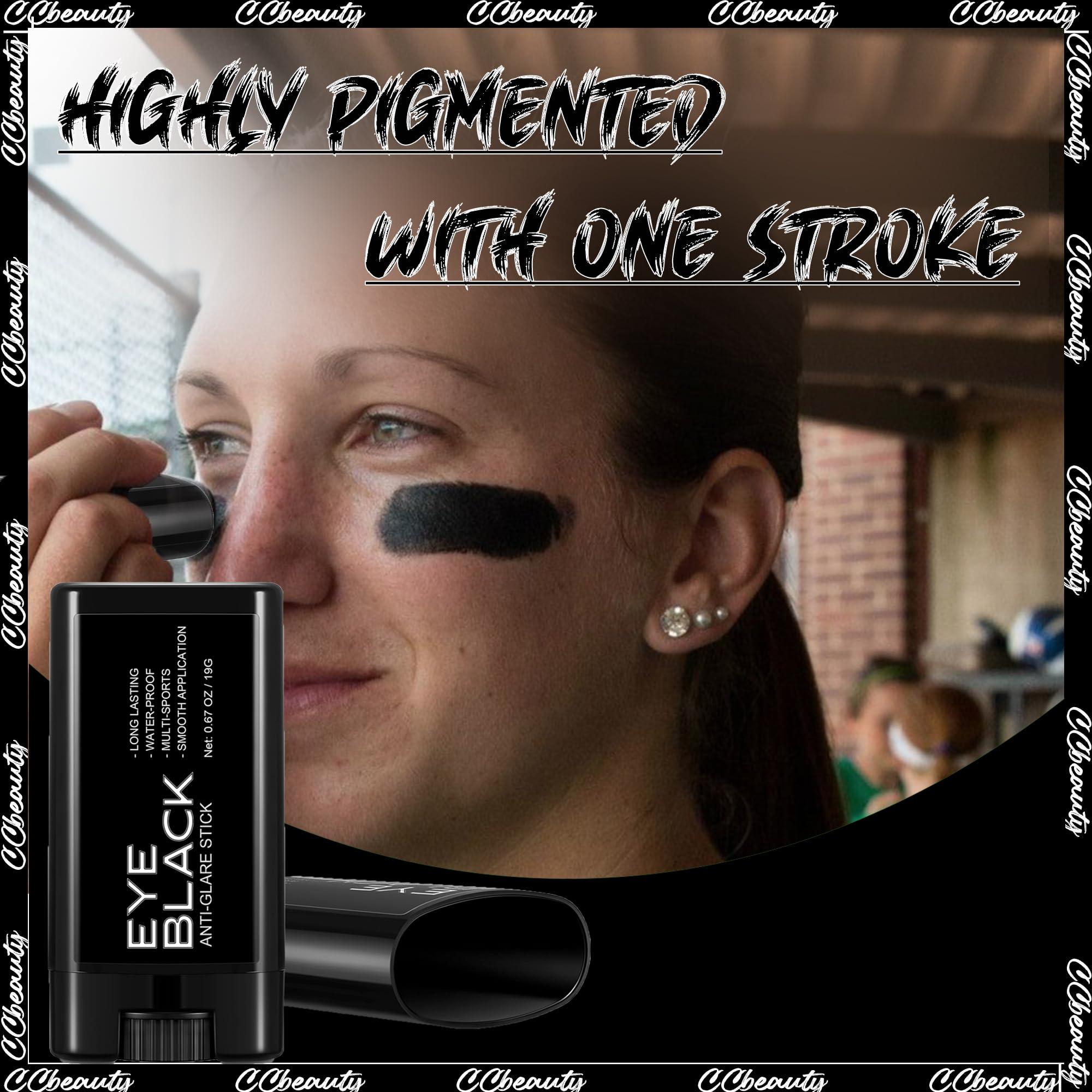 CCbeauty CCBeauty 3Pack Black Eye Black Stick Baseball, Halloween Face Paint Makeup, Sweatproof Drip Stick EyeBlack Football Sports Accessories, Professional Painting Kit for Cosplay Costume Party