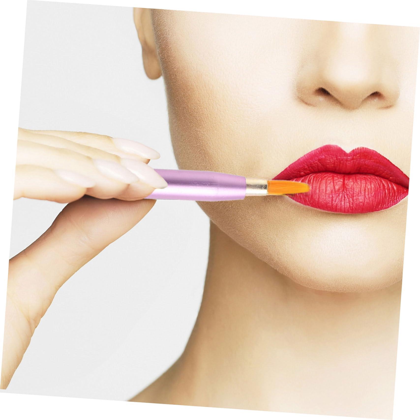 Healifty 20 Pcs retractable lip brush lipstick brush lipstick lip brush with cap concealer applicator reusable lip brush lip lip balm Metal shell aluminum alloy travel