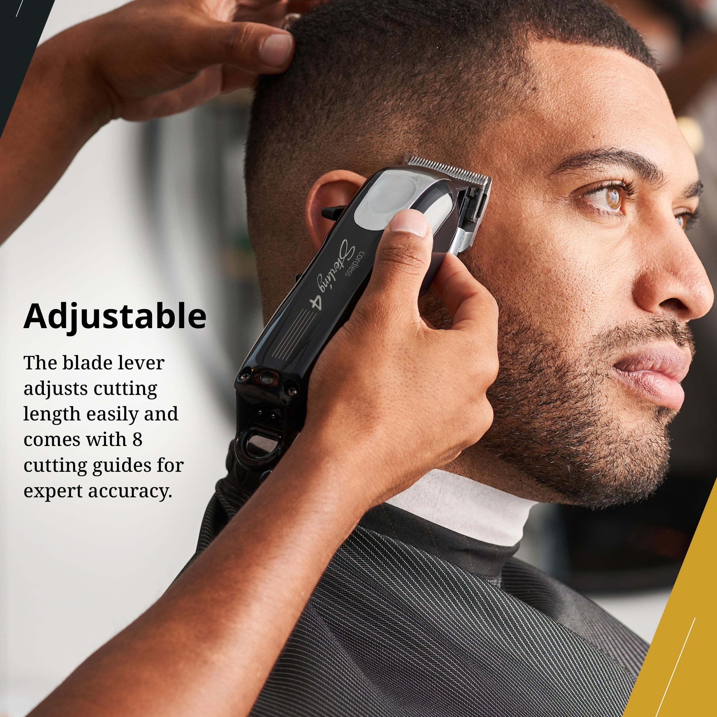 Wahl Professional Wahl Professional Sterling 4 Cordless Clipper Lithium Ion 100 Minute Run Time Taper Lever 8 Cutting Guides Silver