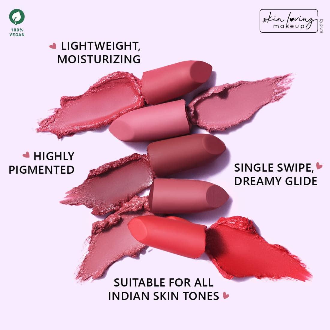 Plum Plum Matterrific Lipstick Highly Pigmented Nourishing & Non Drying 100% Vegan & Cruelty Free (1 Count (Pack of 1)) (Peach Please - 122 (Peachy Brown Nude))