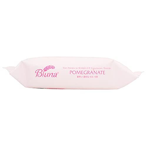 bluna Bluna Facial Make-Up Cleansing Tissue for All Skin Types, Pomegranate, 30ct per pack (2 PACK)