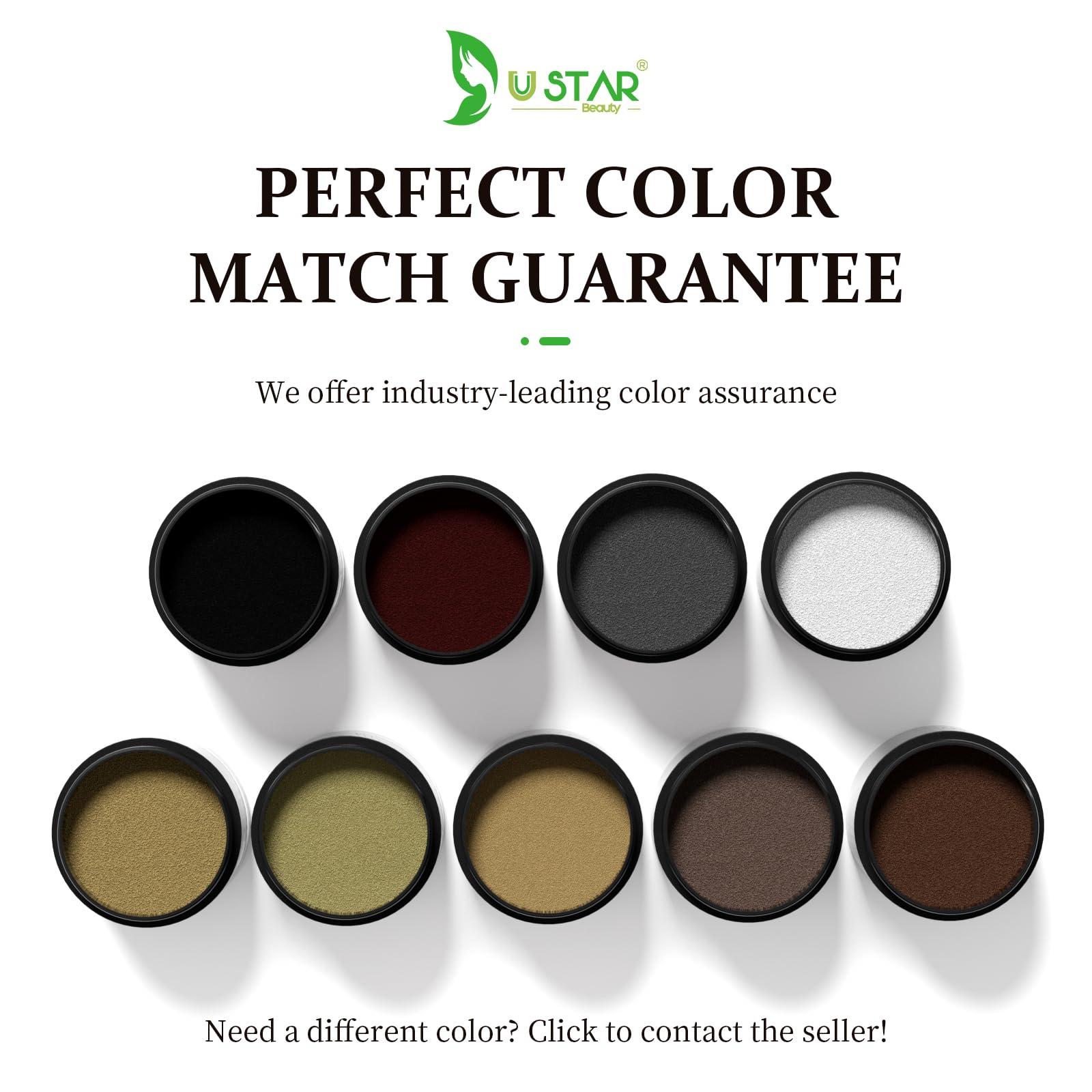 USTAR Hair Building Fibers Set, USTAR 5 in 1 Hair Fibers for Thinning Hair and Hair Fiber Spray, Natural Hair Filler Instantly Conceals Hair Loss, Hair Powder for Women & Men 27.5g (Black)