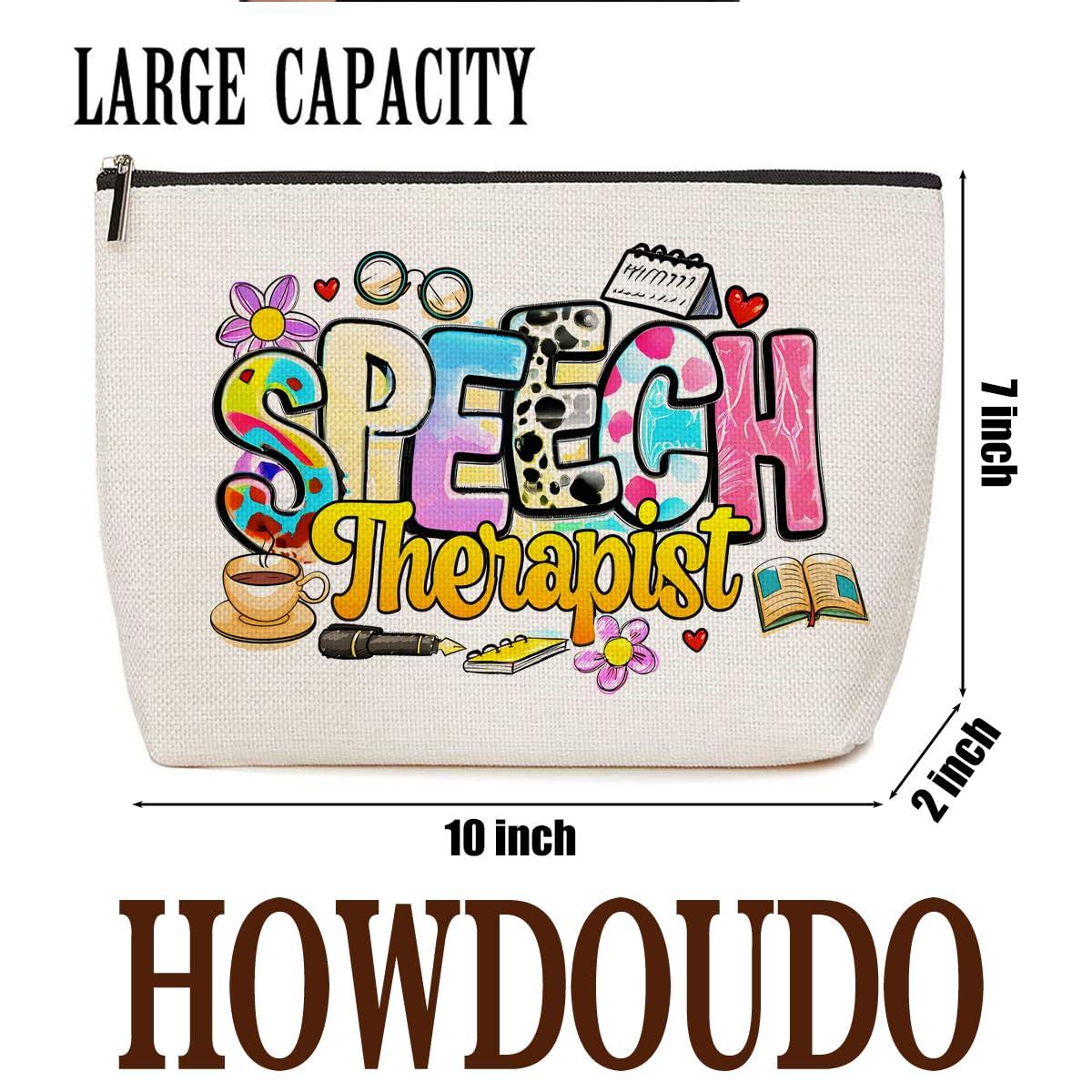 Lovdazzles Speech Therapy Gifts Speech Pathologist Gifts SLP Gifts Western Makeup Bag Gifts for Speech Therapists Cosmetic Bag Birthday Christmas Thank You Gifts for Women Speech Language Pathologist Coworker