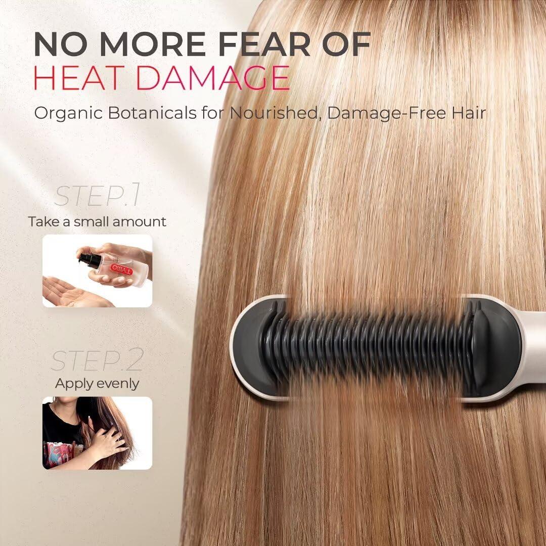 TYMO TYMO Ring Hair Straightener Brush+TYMO Hair Treatment Oil Hydrates and Smoothes Dry, Damaged Hair