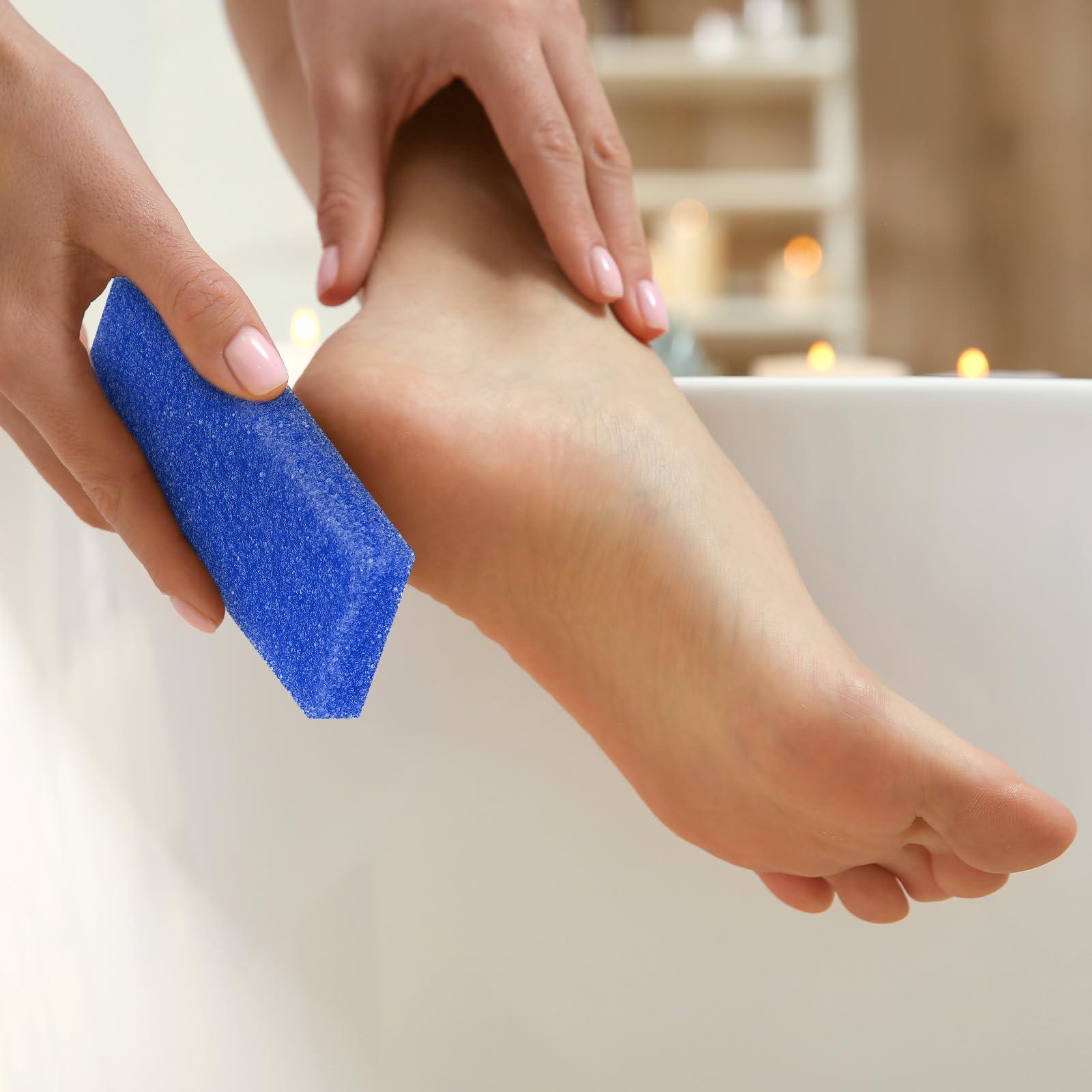 Batiyeer Batiyeer 100 Pcs Pumice Stone for Feet Scrubber Dead Skin Disposable Foot Pumice Foot Shower Scrubber Foot Scrubber for Heel Cuticle Callus Remover Bath Spa (Blue)