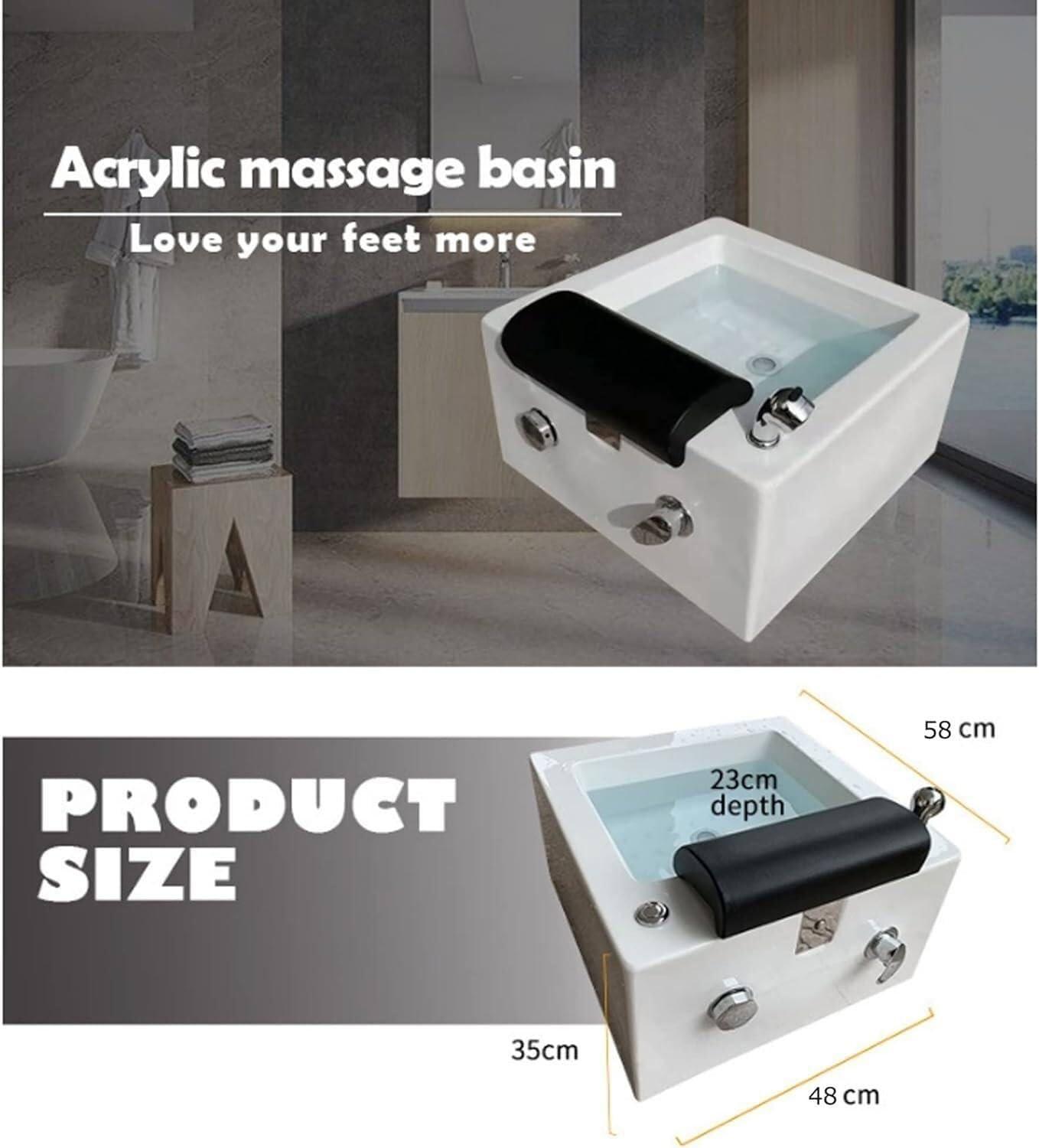 WLYPE Portable Pedicure Foot Spa Bathtub - Relaxing Feet Spa Tub Shower Wash & Massage - with Heat and Massage - Home Foot Spa Pedicure Bowl Foot Bucket Tub(A)