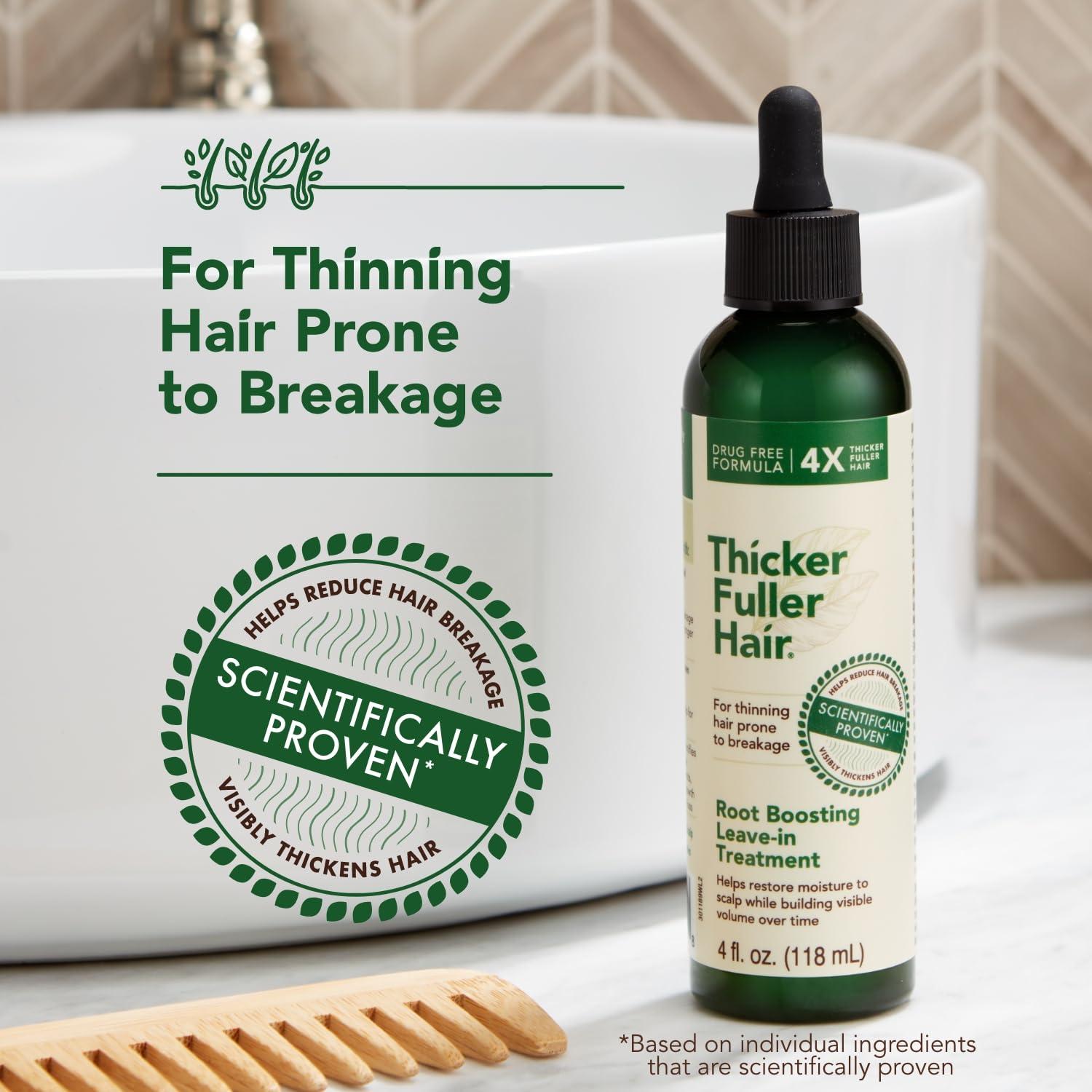 Thicker Fuller Hair Thicker Fuller Hair Hair Scalp and Root Treatment Advanced Thickening Solution - 4oz - Leave-In Restores Moisture While Building Volume - Mongongo & Green Coffee Oils Fortify Hair & Reduce Breakage