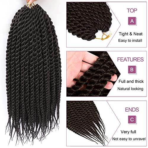 Admutty Havana Twist Crochet Hair 6 Packs 22 inch Crochet Braids Senegalese Twist crochet Hair Jumbo Havana Twist Crochet Braids(4#)