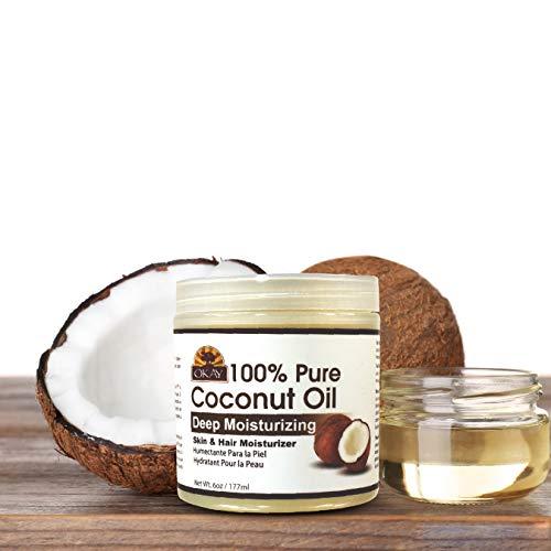 Okay Okay 100% COCONUT OIL for HAIR and SKIN in JAR 6oz / 177ml (Pack of 2)