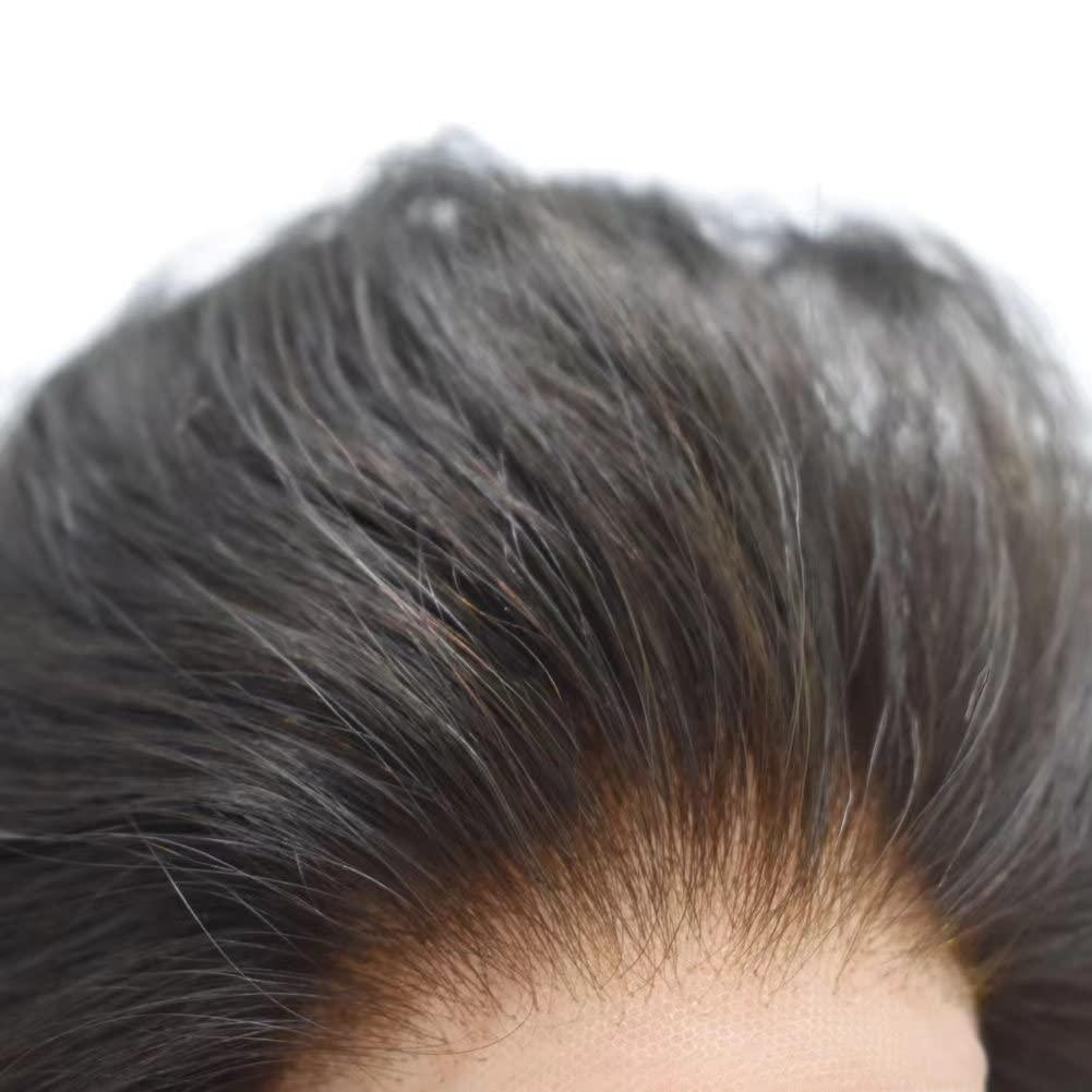 Notherss Notherss Full French Lace Mens Toupee Human Hair Piece Replacement Systems Full Lace Mens Hair System Toupee for Men Hair Pieces Bleached Knot Natural Hairline7\'\'X9\'\'3# DARK BROWN-120% density