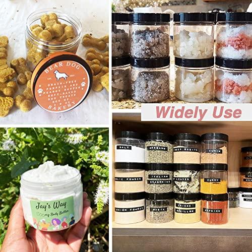 DupakSYS 4 oz Plastic Containers with Lids + 1oz Small Containers with Lids (Set of 24) Plastic Jars with Lids Cosmetic Jar - for Lip Scrub, Body Butters, Cream, Slime, Craft Storage