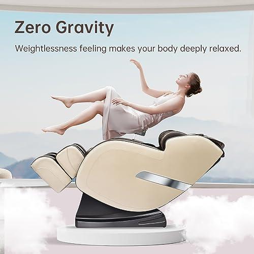 Real Relax Real Relax Massage Chair, SL Track Full Body Zero Gravity Massage Chair Recliner with App Control, Favor 05 (Brown)