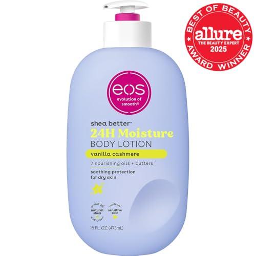 eos eos Shea Better Body Lotion- Vanilla Cashmere, 24-Hour Moisture Skin Care, Lightweight & Non-Greasy, Made with Natural Shea, Vegan, 16 fl oz