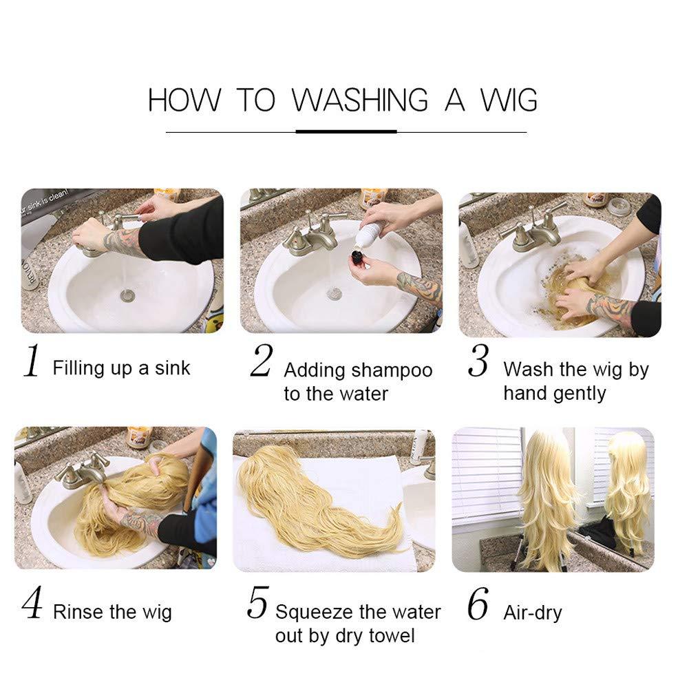 RemeeHi RemeeHi Wavy 5 Clips Hairpieces Hair Extension U Part 3/4 Half Wigs with Adjustable Straps Real Human Hair for Women 16 Inch 27/613# Flax& Blond 140g