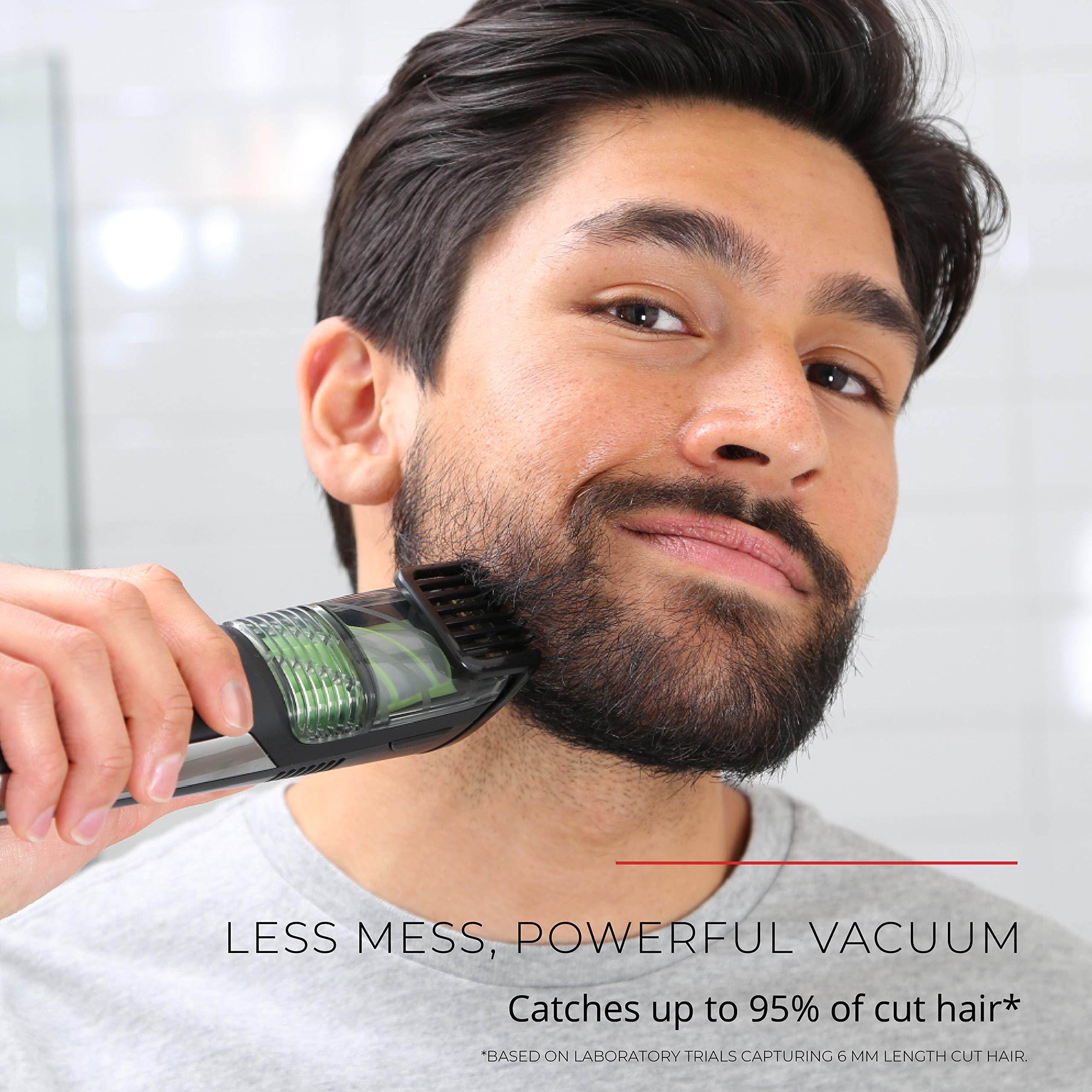 Remington Remington Vacuum Beard Trimmer,13 Length and Style Settings with Adjustable Length Comb (2-18mm),Vacuum Trimmer for Beard, Mustache, and Stubble, Rechargeable Lithium Power, Washable, Removable Blades