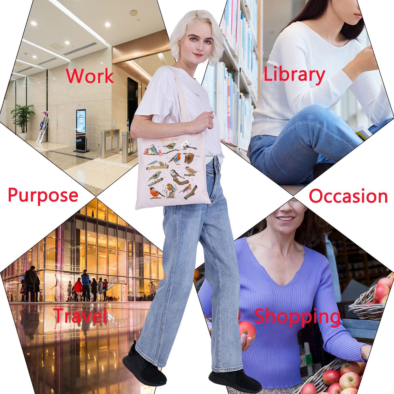 VAMSII VAMSII Bird Lover Gifts Bird Watching Tote Bag Birdwatcher Birder Gift Ornithologist Gift Bird Nerd Gift Birds Watching Lover Gift (Bird Watching Bag)