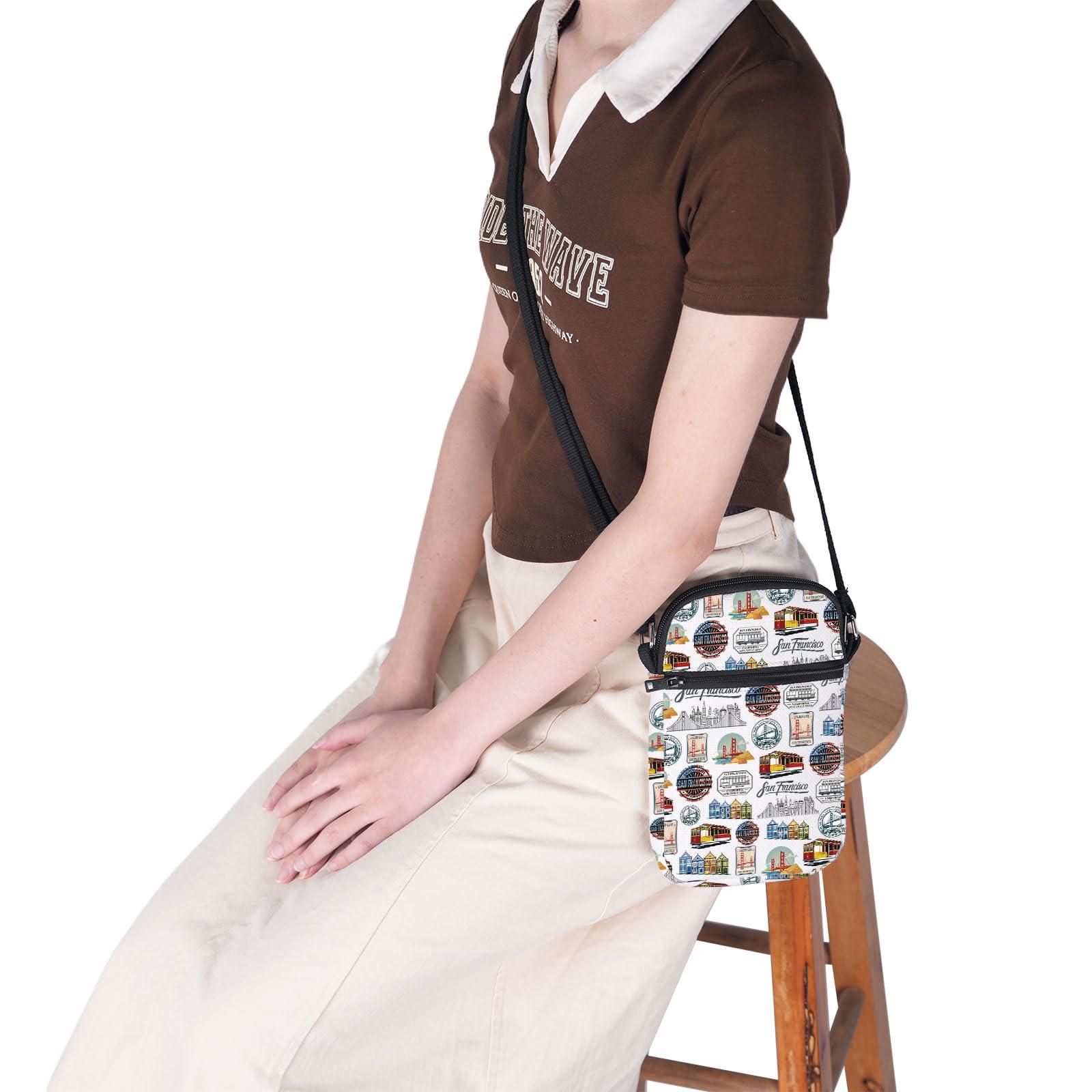 UJIMS UJIMS San Francisco Souvenir San Francisco Trip Crossbody Bag San Francisco Landmarks Gifts California State Map Gift (SFCBag)