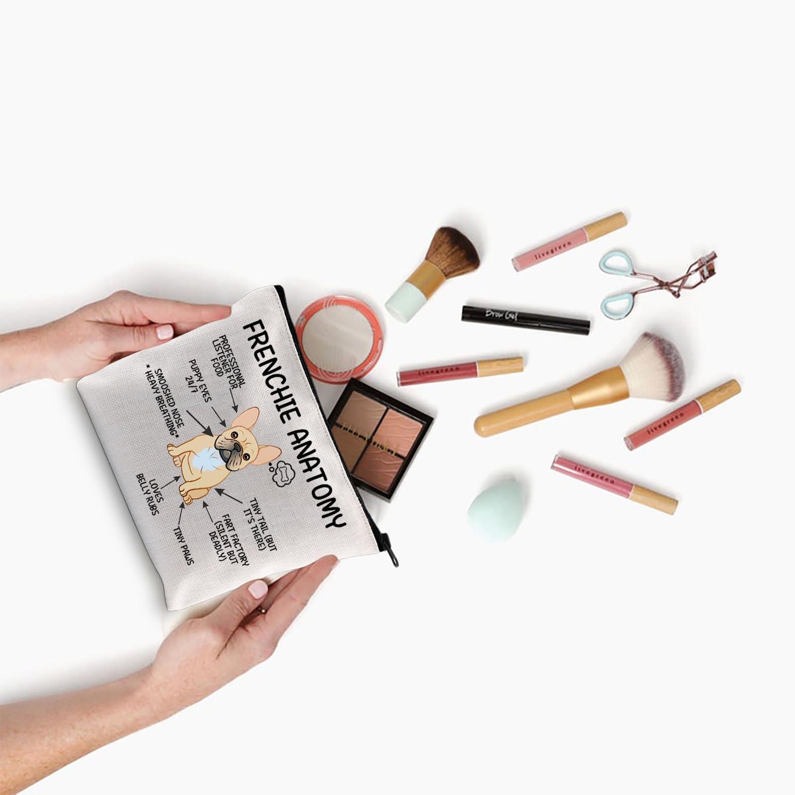 XYANFA XYANFA Frenchie Anatomy French Dog Makeup Bag French Dog Lover Gift Frenchie Mom Frenchie Dog Cosmetic Bag (FRENCHIE ANATOMY)