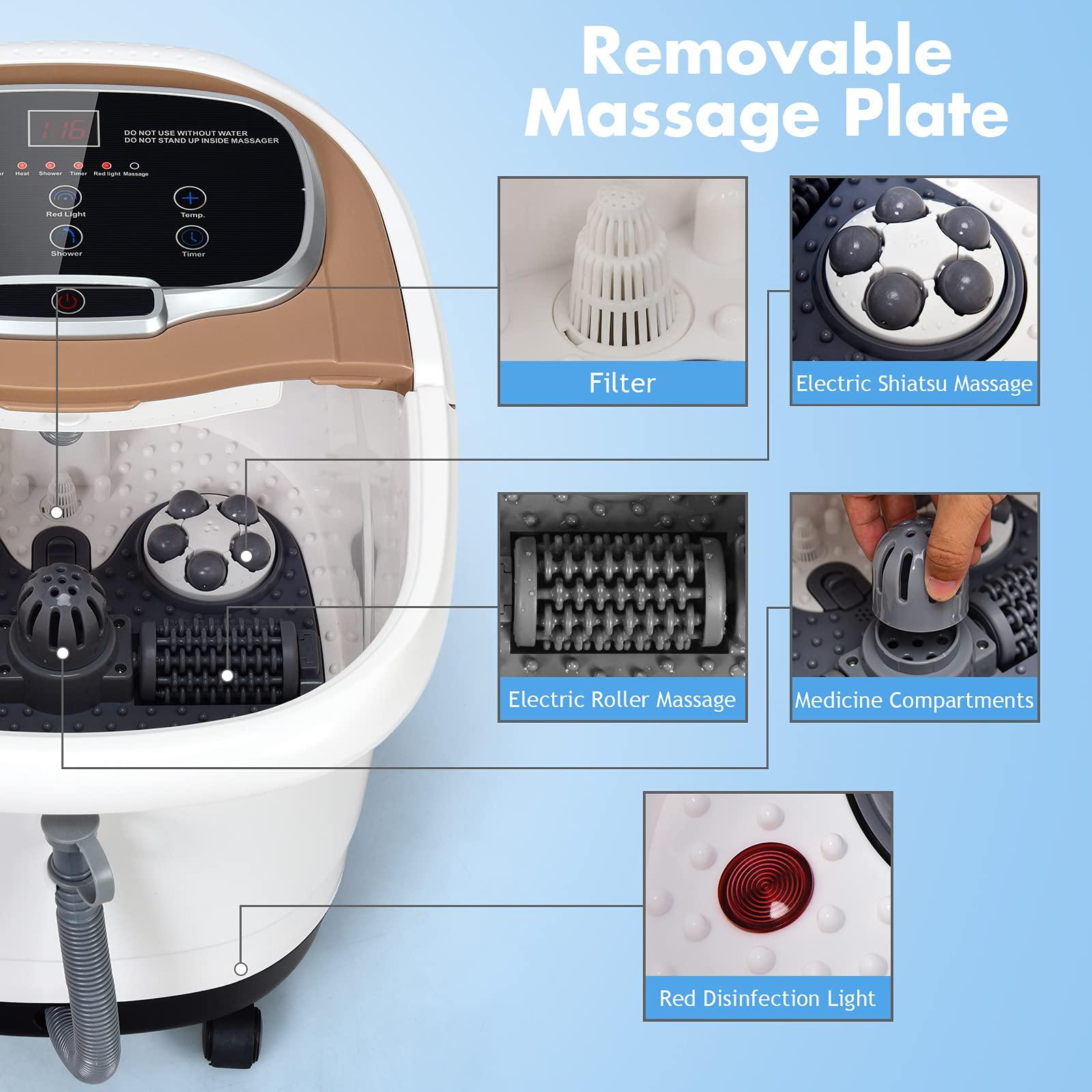 GORELAX GORELAX Foot Spa Bath Massager with Heat (Brown)