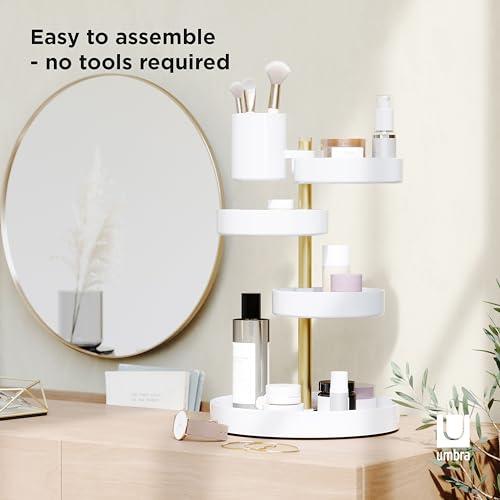 Umbra Umbra Pirouette Cosmetic Organizer, White/Brass